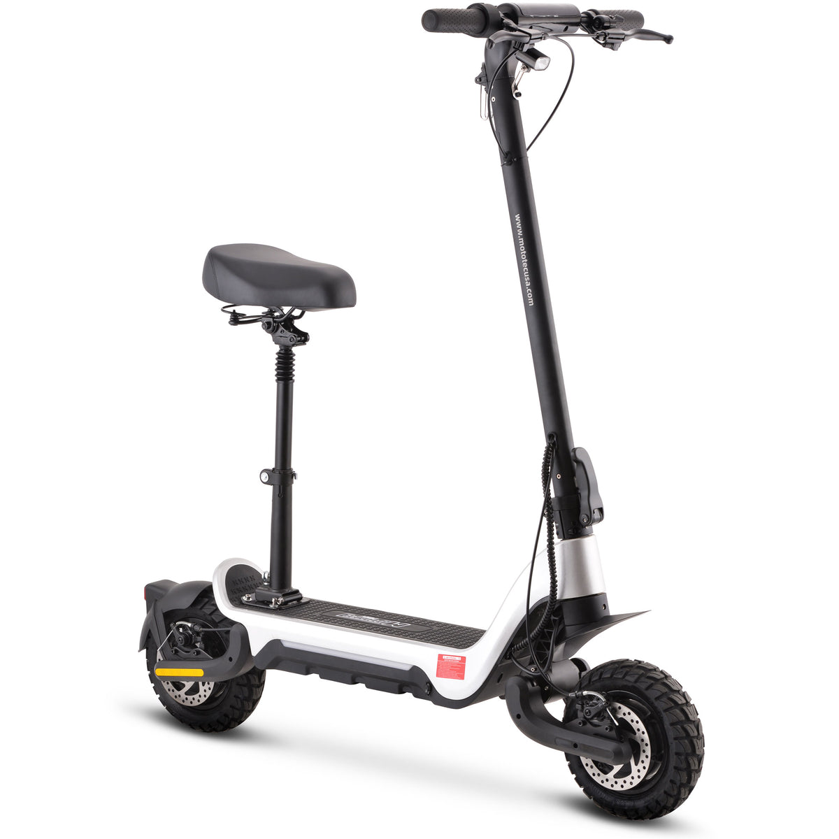 MotoTec Fury 48V 1000W Electric Scooter - Silver detail