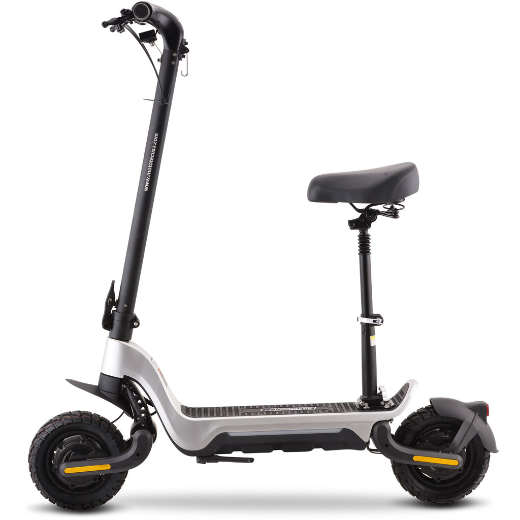MotoTec Fury 48V 1000W Electric Scooter - Silver detail