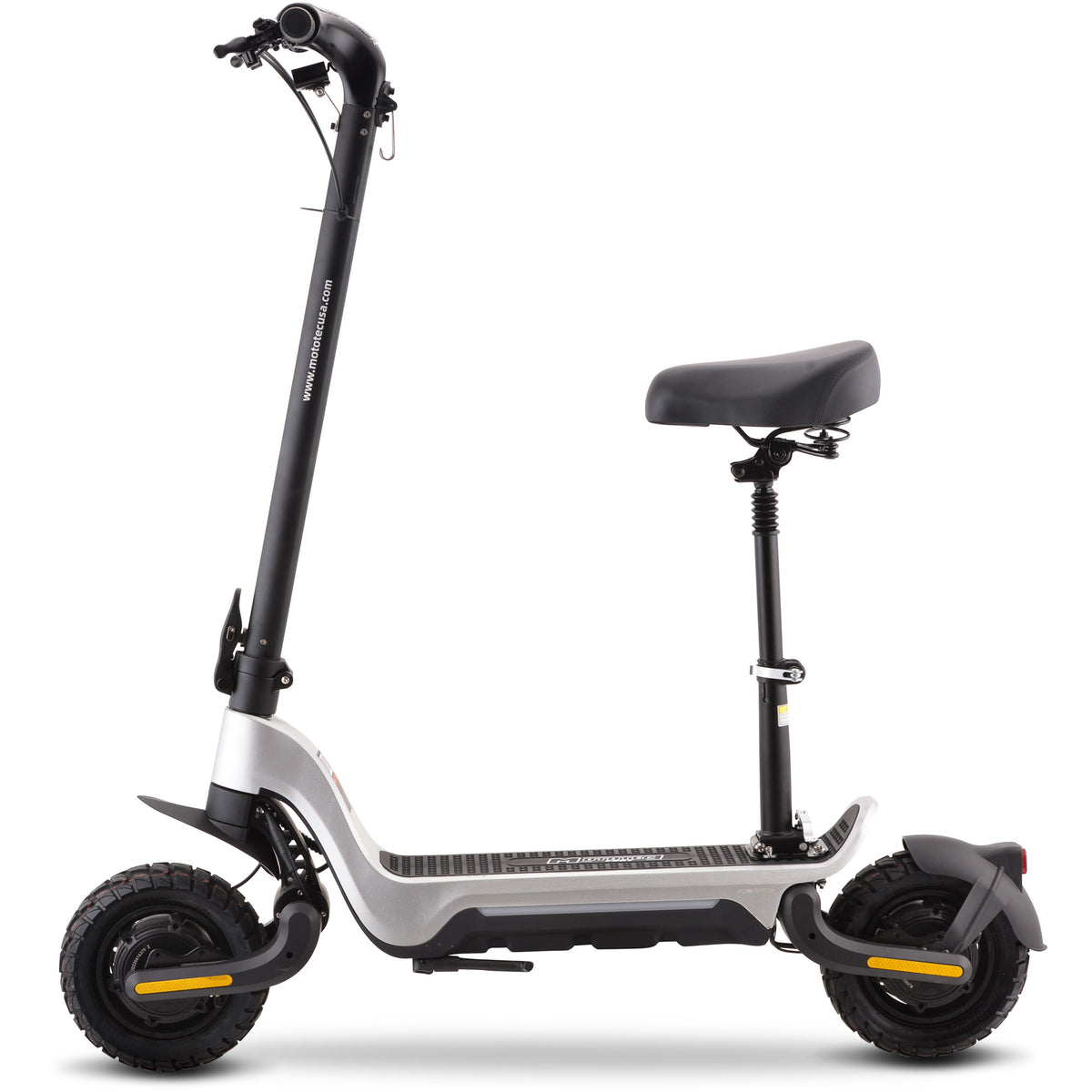 MotoTec Fury 48V 1000W Electric Scooter - Silver detail